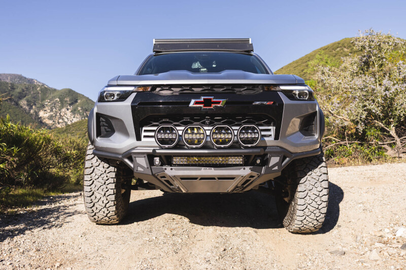 Chevrolet Colorado ZR2 Front Bumper - DV8 Offroad - Tube with Skid Plates - Micro-Texture Black with Gray Accents - `23-`26